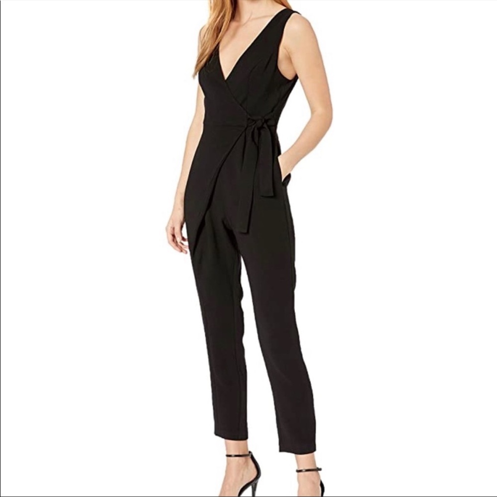 BCBG wrap front black jumpsuit